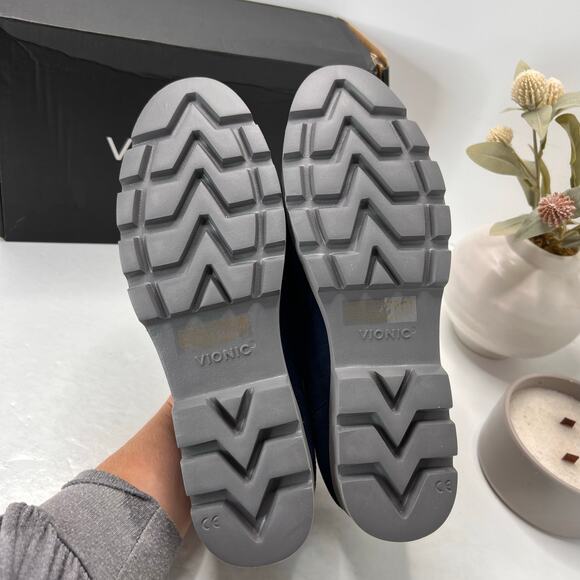 Vionic Finley Slip On Comfort Shoes Suede Loafers Syrah Blue Women 9.5 M NWB - Picture 9 of 11